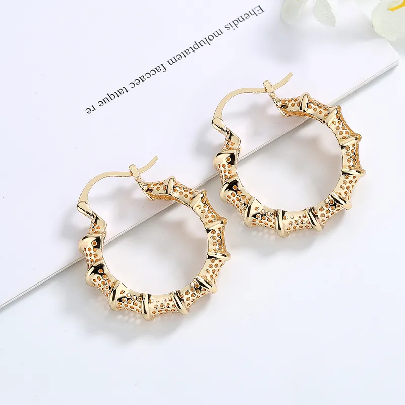 Beliebte 14K 18K vergoldete Schmuck-Kupferlegierungs-Creolenohrringe für Damen
