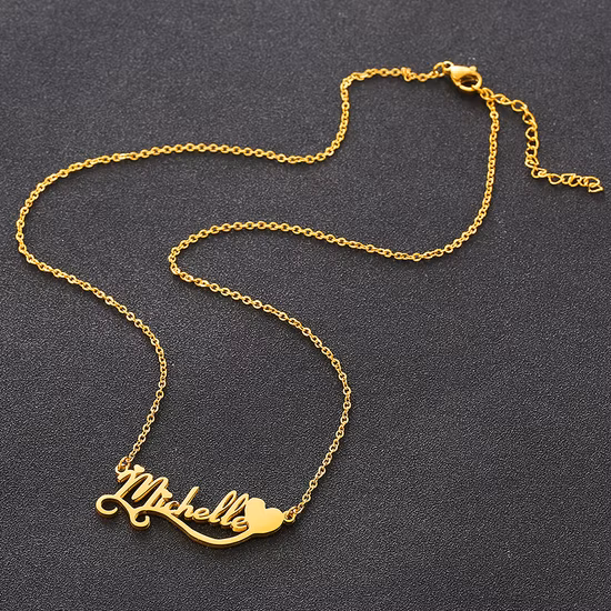 Edelstahl-Schmuck, modische, individuelle Halskette mit englischem Namensanhänger