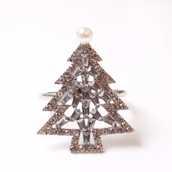 Amazons neuer silberner Weihnachtsbaum-Hotelserviettenring aus Restaurantlegierung
