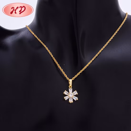 Damen-Modeschmuck, 18 Karat rosévergoldete Legierung, Silber-Anhänger-Ketten-Halskette mit Kristall-Perlen-Ohrring-Sets